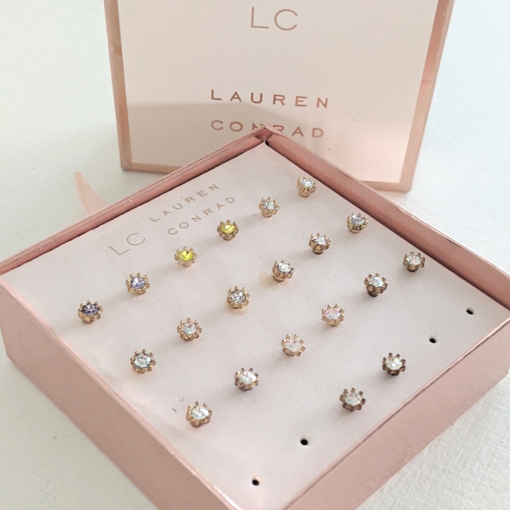 LC Gemstone Stud Earring Set
